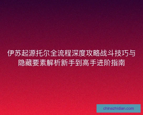 伊苏起源托尔全流程深度攻略战斗技巧与隐藏要素解析新手到高手进阶指南